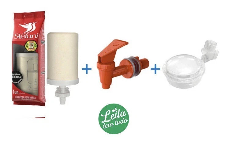 Kit reposição: 1 torneira + 1 vela esterilizante + 1 boia
