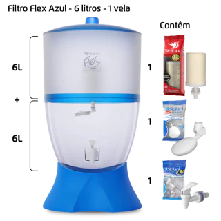 Filtro Flex - 6 litros - 1 vela - Azul