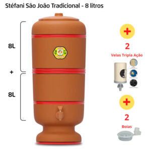 Filtro São João - 8 litros - 2 velas + 2 velas Tripla Ação
