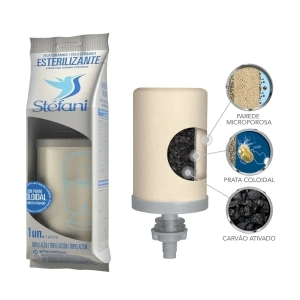 Filtro São João - 10 litros - 3 velas + 3 velas Tripla Ação - Imagem 2