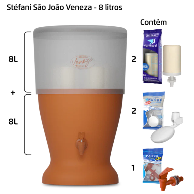 Filtro Veneza - 8 litros - 2 velas